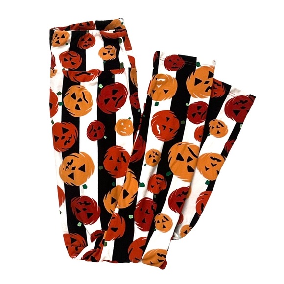 LuLaRoe Soft Knit Halloween/Autumn Elastic Waist Pull On Leggings - Picture 5 of 6